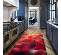 BYLEEHOMED Romantique imprimé botanique Doux Lavable Tapis Chaud rêve forêt Automne Nature Paysage Tapis pour dortoir entrée Bureau Salle à Manger 160x200cm