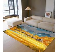 BYLEEHOMED Série saisonnière Automne Rizière Landsca Tapis pour Jardin Tapis léger Portable antidérapant Moderne pour Balcon Cour de Camping 150x210cm