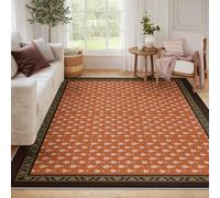 BYLEEHOMED Tapis à Motifs géométriques Rouge Terracotta Style sud-Ouest américain résistant à la décoloration antidérapant et Lavable idéal pour Salle à Manger ou dortoir 60x120cm