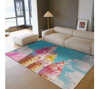 BYLEEHOMED Tapis bohème 90x180cm Boules de crème glacée cônes Impression Tapis Avant pour Chambre d’Enfant Fille décor Tapis Lavable antidérapant pour garderie