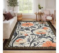 BYLEEHOMED Tapis botanique à Motifs Floraux Grands Tapis Doux et antidérapants Bohèmes Gerbera Vignes Tapis de Sol pour l’entrée du sous-Sol du dortoir 120x160cm