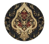 BYLEEHOMED Tapis circulaires Floraux Vintage Salon Classique Renaissance Tapis Baroque Rond Traditionnel pour Les Zones très fréquentées 150 cm