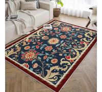 BYLEEHOMED Tapis d’Espace 80x150cm Tapis lavables Lagre Bohème Salon Sol intérieur mopisseries Florales Neutres Qui ne Perdent Pas de Poil pour la décoration du Bureau de la Salle de Jeux