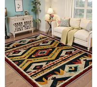 BYLEEHOMED Tapis d’intérieur adaptés à l’aspirateur pour Le Salon lavables rétro Style Christmas Fair Isle Tapis Doux et résistants aux Taches 140x200cm