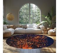 BYLEEHOMED Tapis de Camping Toute l’année fête de feu de Joie Explosion d’étincelle Impression Artistique Tapis d’entrée antidérapant Lavable pour Cuisine Salle à Manger 210 cm