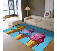 BYLEEHOMED Tapis de Sol de crème glacée coloré 120x160cm Tapis d’été antidérapants lavables pour Glacier ou Magasin de Boissons fraîches Bienvenue paillasson