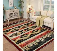 BYLEEHOMED Tapis de Zone du Milieu du siècle pour Salon aspirateurs Lavable Fair Isle Element Tapis antidérapant à Poil Bas pour Couloir de Chambre 160x200cm