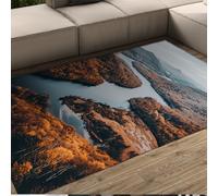 BYLEEHOMED Tapis Doux et Lavable River pour Grand Espace pour Le Salon Tapis antidérapant à Motif Montagne Autumn Forest Mountain pour la Chambre sous la Table 180x270cm