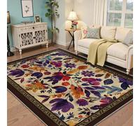 BYLEEHOMED Tapis lavables Style Shabby Chic Motif champêtre Rustique pour Salon ou Bureau Antidérapants à Poils Courts à Glisser sous Une Table 100x150cm