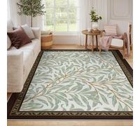 BYLEEHOMED Tapis pour Salon Feuilles de Saule lavables Tapis antidérapant Résistant aux Taches Doux pour la Chambre Qui ne perd Pas de Poils 180x240cm