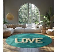 BYLEEHOMED Tapis Rond à Motifs d’Amour en 3D Salon Doux Romantique Romantique de Saint-Valentin Moquette intérieure sous Un Fauteuil à Bascule 150 cm