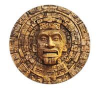 BYLEEHOMED Tapis Ronds imprimés en 3D du Calendrier Maya aztèque Tapis d’entrée Bohèmes circulaires lavables du sud-Ouest Bohèmes circulaires antidérapants pour la Porte d’entrée 90 cm