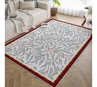 BYLEEHOMED Tapis rustiques contemporains et Doux de 200x300 cm élégantes Feuilles de Plante au Design Tapis lavables Qui ne Perdent Pas Leurs Coups pour la décoration des Chambres de Ferme