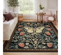 BYLEEHOMED Tapis rustiques Floraux Vintage du Milieu du siècle pour Chambre lavables Bohèmes Doux et antidérapants Tapis Papillon pour Ferme 200x300cm
