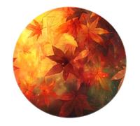 BYLEEHOMED Thanksgiving Day Maple Leaf Ronds Tapis 150 cm Automne Cercle Antidérapant Tapis pour Vivre Salle À Manger Lavable Rustique carpette Décor À La Maison