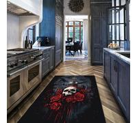 BYLEEHOMED Vintage Castle Tapis Dark Academia Medieval Castle Tapis antidérapant Résistance aux Taches Intérieur Gothique Doux Porte d’entrée Décor 180x270cm