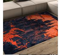 BYLEEHOMED Vintage Halloween Tapis Lavable Dark Academia Lava Château Antidérapant Petit Intérieur Porte d’Entrée Tapis ou Entrée Cuisine Chambre 120x170cm