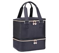 BYLife Trousse de Maquillage, Double Couche Organisateur De Vernis à Ongles peut Contenir 30 Bouteilles (15ml), Trousse Cosmétique de Voyage Sac à Cosmétiques Femme