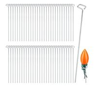 Bylion Lot de 50 piquets de lumière de Noël en métal - Piquets d'éclairage d'extérieur - Piquets de Noël de 24 cm pour C7 C9 - Piquets universels de pelouse pour lumières de vacances, utilisation sur