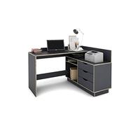 byLIVING Belfast 01 Bureau d'angle en Bois aggloméré Gris 129 x 83,5 x 105 cm