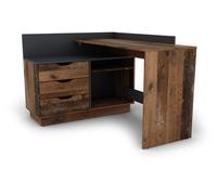 byLIVING Belfast 04 Bureau d'angle en Bois aggloméré Marron 129 x 83,5 x 105 cm