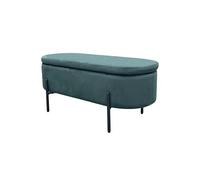 byLIVING Coffre de Banc, Velours, Vert foncé, B 95, H 42, T 37,5 cm