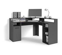 byLIVING Fox Bureau Gaming, Bois aggloméré, Noir, B 139, H 120, T 139 cm