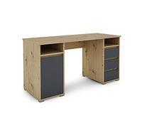 byLIVING Lobo 02 Bureau, Bois aggloméré, Marron, B 138, H 75, T 55 cm