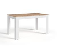byLIVING Nori Table de Salle à Manger Moderne Aspect chêne avec Base en mélamine Blanc/Grande Table 140 x 80 x 75 cm