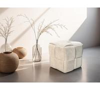 byLIVING Pouf Urban en Velours Côtelé Beige - Coussin de Sol - Tabouret - 40 cm x 40 cm x 40 cm