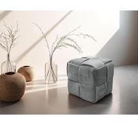 byLIVING Pouf Urban/Velours côtelé Gris - Coussin de Sol - Tabouret - Largeur : 40 cm - Hauteur : 40 cm - Profondeur : 40 cm