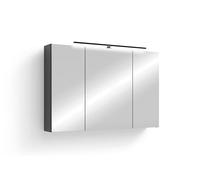 byLIVING Spree/Corps Blanc Mat avec Portes Miroir, Armoire Suspendue avec Fonction Soft-Close, éclairage LED Inclus, Armoire de Salle de Bain avec boîte de Prise et Interrupteur, l 90, H 60, P 20 cm