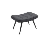 byLIVING Tabouret Uta - Revêtement en Tissu Gris foncé - Structure Noire revêtue par pulvérisation - Repose-Pieds - Largeur 60 cm, Hauteur 39 cm, Profondeur 41 cm
