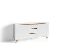 byLIVING Valentin 02 Buffet, Bois d'ingénierie, Blanc, B 160, H 80, T 38 cm