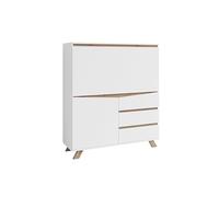 byLIVING Valentin Secrétaire en Bois Blanc 120 x 127 x 38 cm