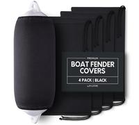 Byllstore Housses de garde-boue de bateau | Plusieurs options de taille disponibles | Noir et bleu marine | Lot de 1, 2 et 4 | Polyester (lot de 4, noir, 30,5 x 86,4 cm)
