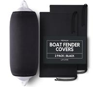 Byllstore Housses de garde-boue de bateau | Plusieurs options de taille disponibles | Noir et bleu marine | Lot de 1, 2 et 4 | Polyester (lot de 2, noir, 20,3 x 55,9 cm)