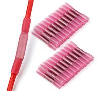 BYLSAGWHT 100/50PCS 22-18AWG Electrical Heat Shrink Butt Crimp Terminals Red Waterproof Fully Insulated Seal Wire Connectors Assortment(100PCS)