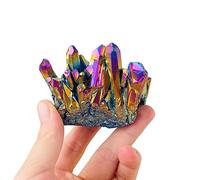 BYLSAGWHT 1pc Crystal Cluster Electroplating Colorful Angel Aura Quartz Rainbow Ornament (Size : 100-150g)