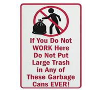 BYLSAGWHT Classic Metal Tin Sign Funny Do Not Put Large Trash Warning Sign Wall Decor Retro Garbage Plaque for Workshop Home Office 8 X 12 inch