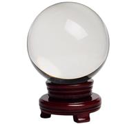 BYLSAGWHT Clear Quartz Crystal Ball,Small White Sphere with Stand, Crystals for Gifts, Family Decorative, Home Office Decor,Bringing in Wealth and Fortune,40mm