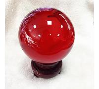 BYLSAGWHT Colored Crystal Balls Home Ornaments Glass Creative Crafts,Red,80mm
