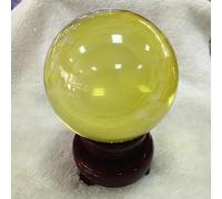 BYLSAGWHT Colored Crystal Balls Home Ornaments Glass Creative Crafts,Yellow,80mm