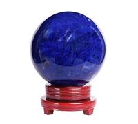 BYLSAGWHT Crystal Ball Blue Melting Quartz with Stand Ornaments Stone Polished Photography Display Sphere Desktop Decoration,14cm/5.5in
