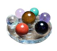 BYLSAGWHT Crystal Ball Seven Star Array Obsidian The Office Decor Tablescape Starter Set Textured 7 Statue Gem,M