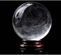 BYLSAGWHT Crystal Ball White Office Transparent Auspicious Feng Shui Polishing Stone Gift Decorative Carving,Clear,50mm