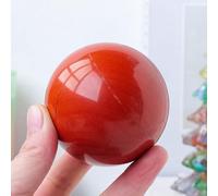 BYLSAGWHT Red Crystal Ball with Wooden Stand Jasper Gemstone Sphere for Fengshui, &,60mm