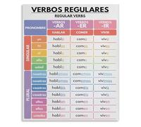 BYLSAGWHT Spanish Grammar Chart Regular Verbs Conjugation Tenses Learning Aid Educational Wall Poster for Students(Unframed,16x24inch(40x60cm))