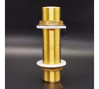 BYLSAGWHT Various 1/2" 3/4" 1" Male Brass Water Tank Bulkhead Pipe Fitting Connector Coupler Home Garden Hole Drainer(Shuang06-100mm) Brass Hose