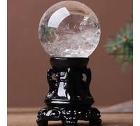 BYLSAGWHT White Crystal Ball Sphere with Stand for Lucky Wealth Protect The House Home Decor Feng Shui Ornament,50mm